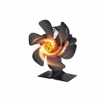 6 Blade Heat Fan Self-Powered Wood Stove Top Burner Fireplace Silent