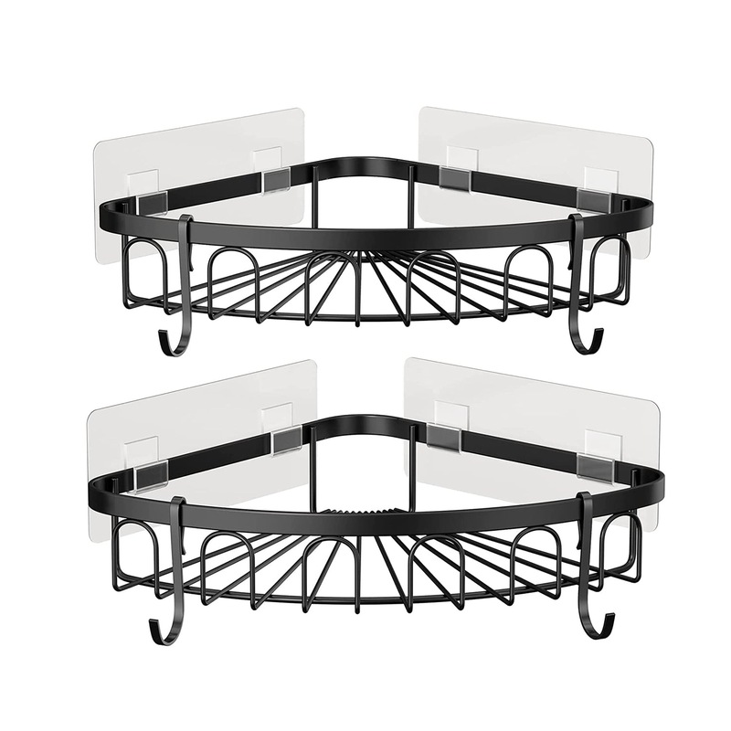 Buy Black Corner Shower Caddy Adhesive Shower Caddies Corner Shelves MyDeal