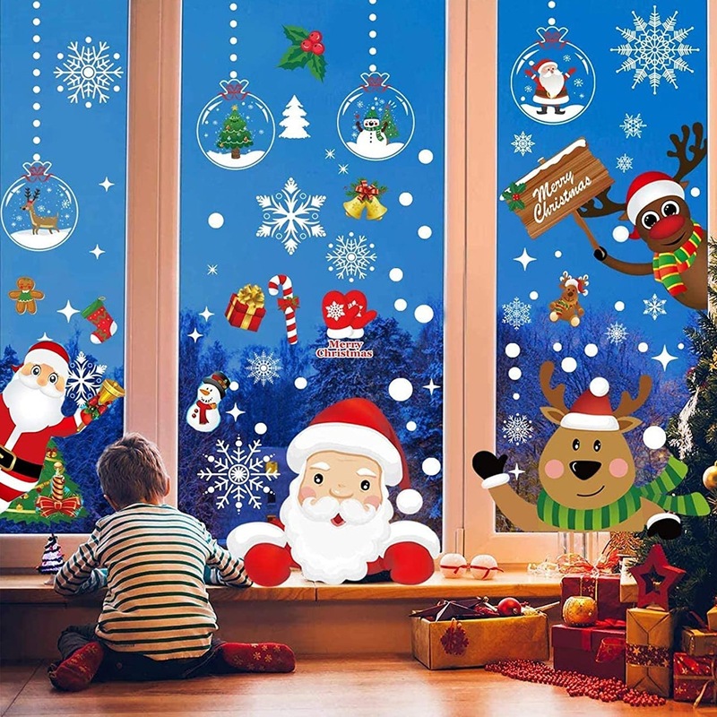 Buy Christmas Window Clings 8 Sheets Christmas Window Stickers MyDeal