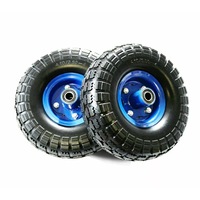 Heavy Duty Hand Trolley Wheel Pneumatic A Pair of 10 Inch 16mm Bore