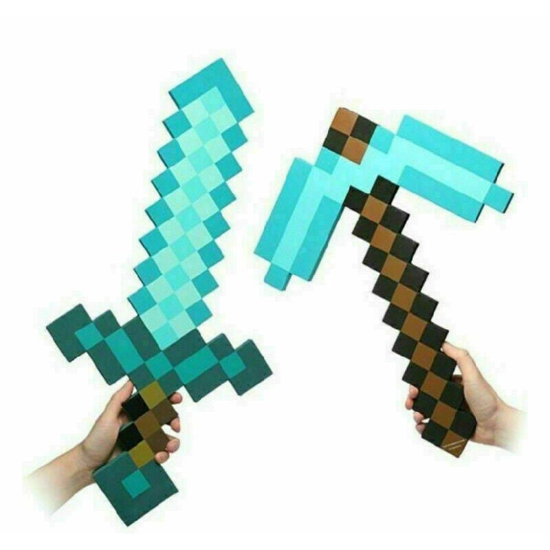 Buy Minecraft Large Diamond Sword Pickaxe Kids Gift - MyDeal