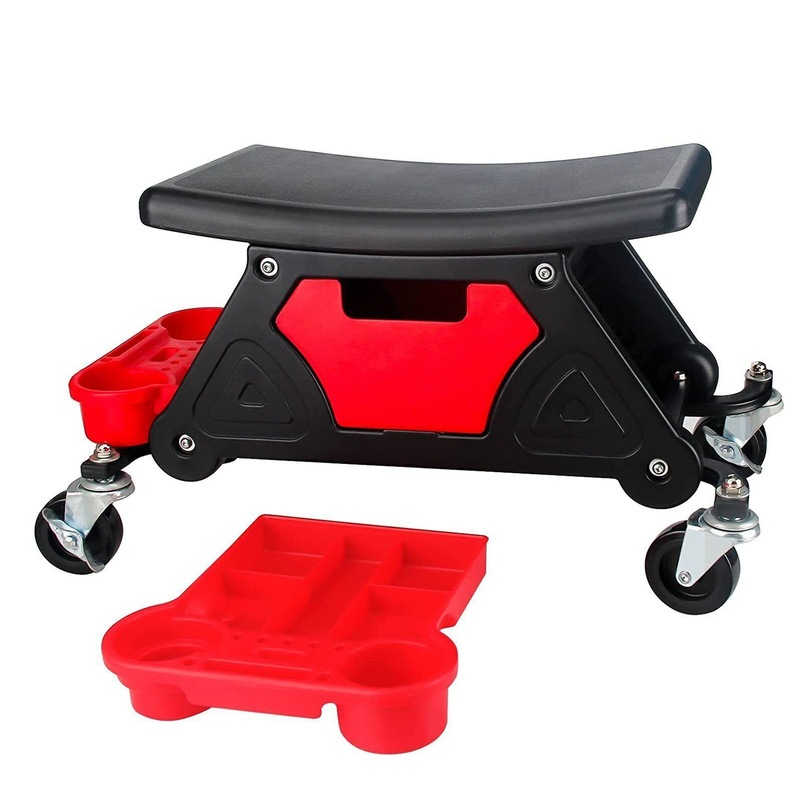 Buy Mobile Rolling Utility Creeper Seat W/Extra Storage Trays for Tool