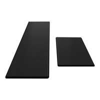 Non Slip Kitchen Door Mat Waterproof Home Floor Rug Carpet Black PU Mat
