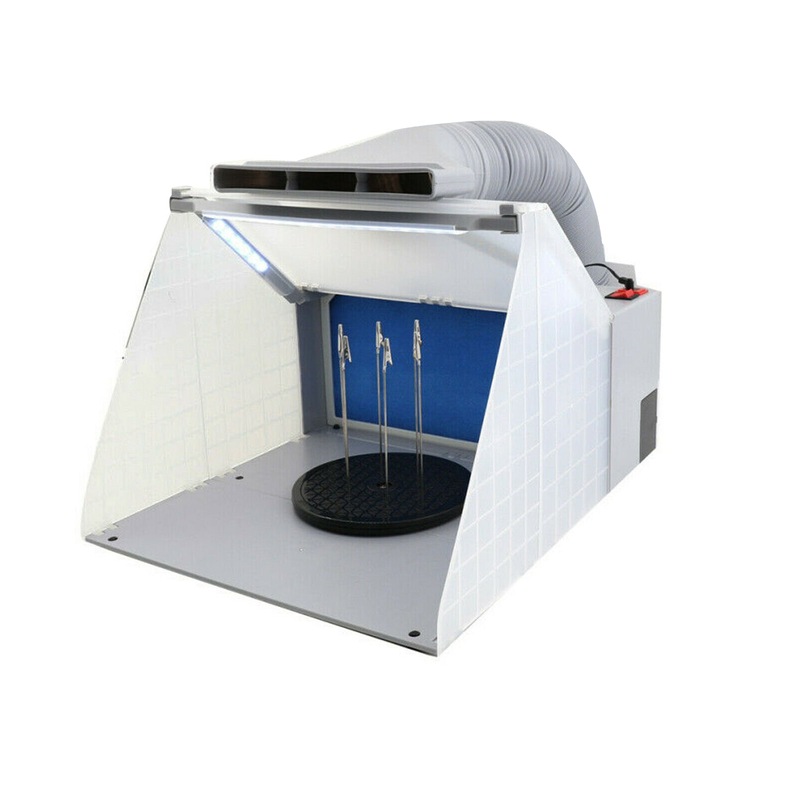 Buy Portable Airbrush Spray Booth Extractor Exhaust Kit W/ LED Lights