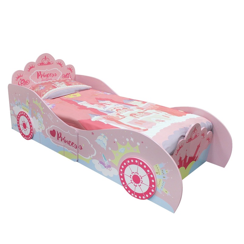 Buy Princess Kids Girls Car Bed In Pink High Gloss Finish 7730 MyDeal