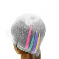 Reusable Hair Cap Salon Highlighting Tinting Hairdressing Streaking Silicone Hat