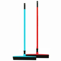 Rubber Broom For Pet Dog Cat Hair Sweeper Squeegee Windows Car Long Handle