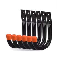 Wall Mount Garage Hooks Set Heavy Duty Steel Storage Rack Utility Hanger - 6pcs