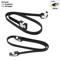 Asus ASU-SATA-2PK 2x ASUS SATA III 3.0 Data Cable 6Gbps for HDD SSD with Angle & Lead Clip sata3