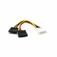 Generic ADA-GEN-MOLSATA 4 PIN IDE Molex To 2 X 15 Pin SATA Power Adapter cable cord