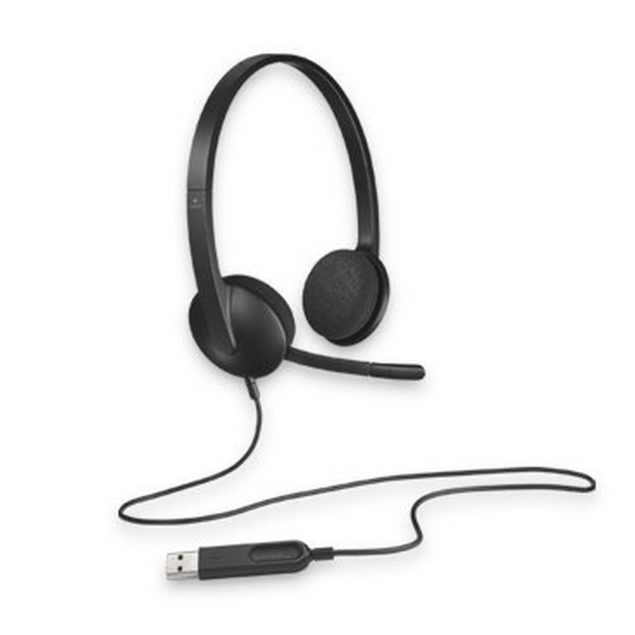 [981-000477] Logitech H340 Plug-and-Play USB Headset with Noise Cancelling Microphone