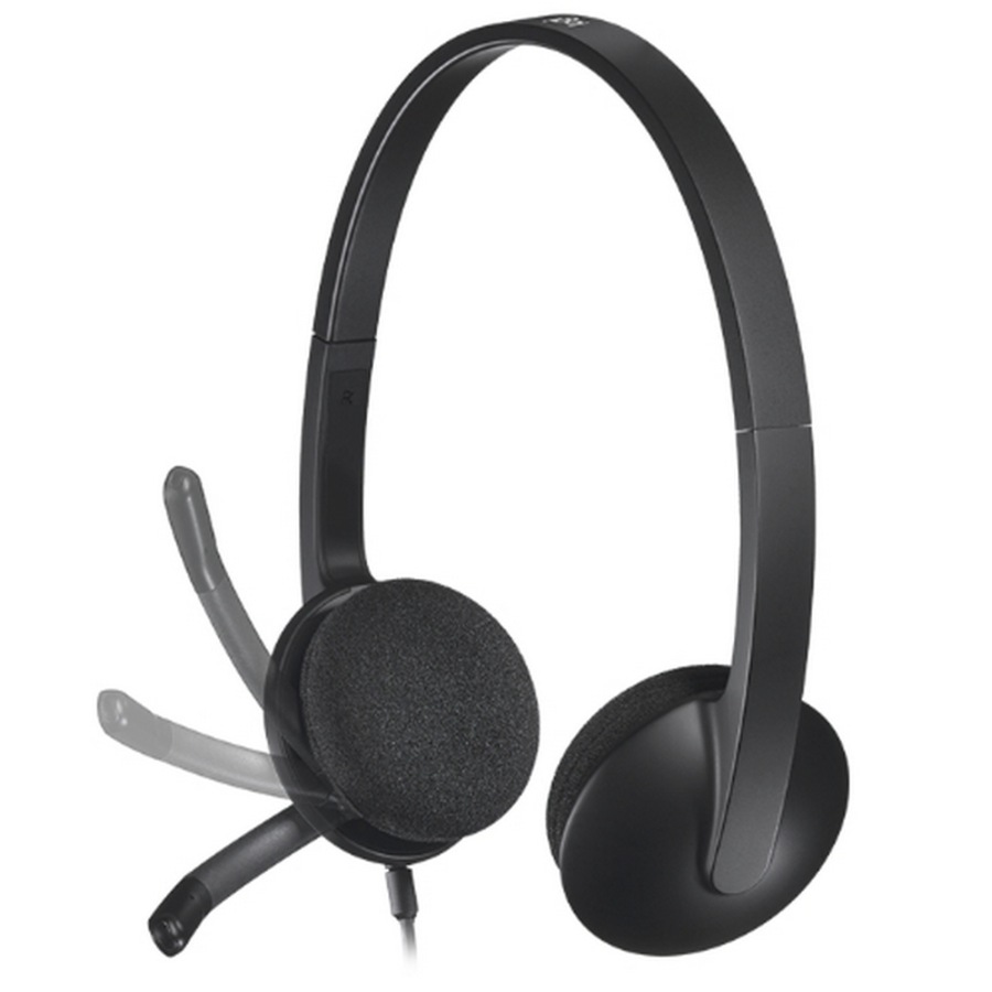 [981-000477] Logitech H340 Plug-and-Play USB Headset with Noise Cancelling Microphone