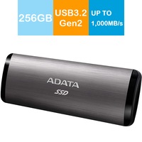Adata ASE760-256GU32G2-CTI 256GB SE760 External Portable SSD SuperSpeed USB 3.2 Gen2 Type-C Titanium Gray