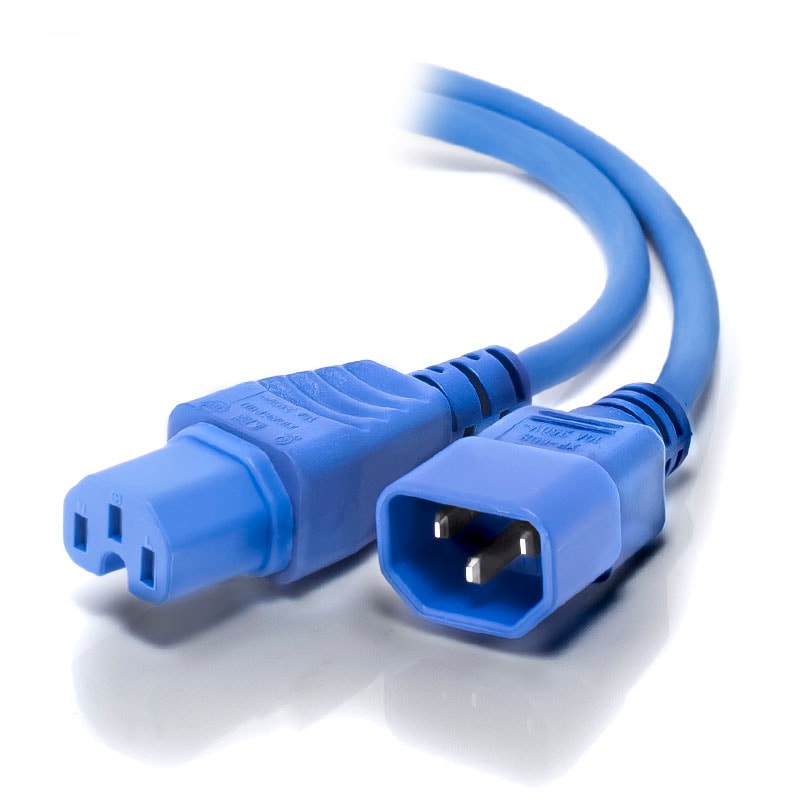 Alogic MF-C14C15-03-BLU 3m IEC C14 to IEC C15 High Temperature RR Flex - Male to Female - Blue