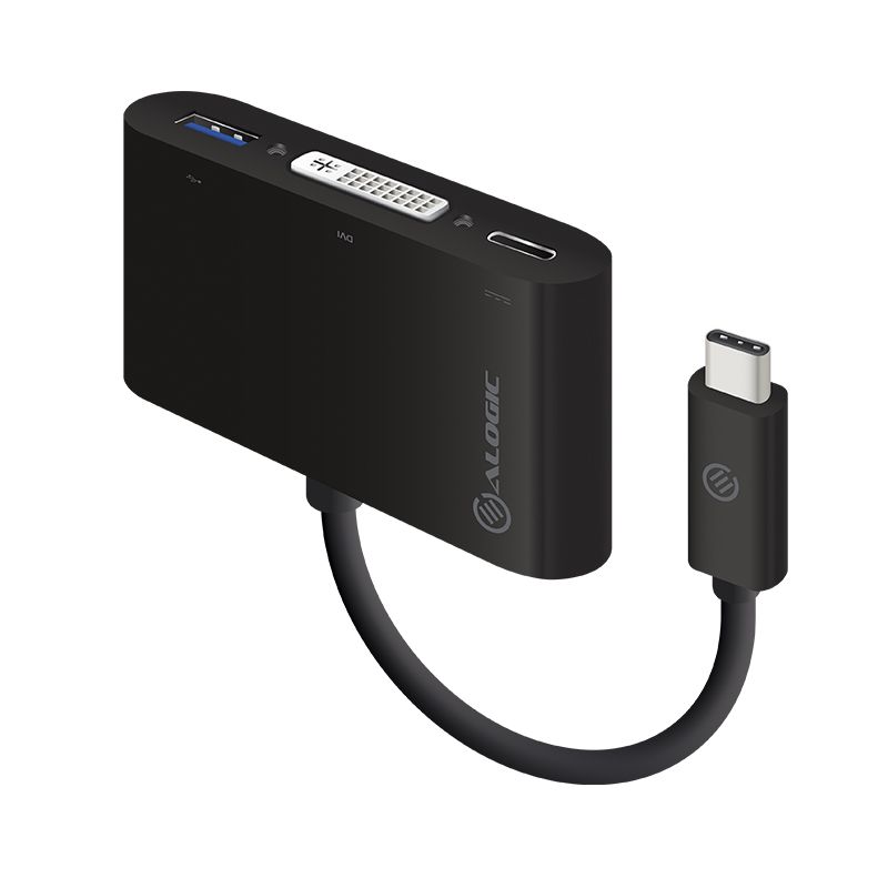 Alogic MP-UCDVCH USB-C MultiPort Adapter to DVI/USB 3.0/USB-C with Power Delivery (60W)