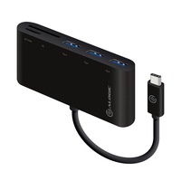 Alogic UC3ACR USB Type-C to Multi Adapter Card Reader for SD/Micro SD & 3 x USB 3.0 Hub