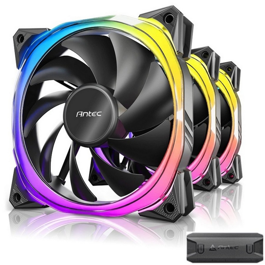 Buy Antec Fusion 3x 120mm ARGB PWM HB Fan with ARGB Controller, SYNC ...