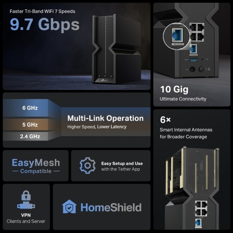 [Archer BE550 Pro] BE9700 Tri-Band Wi-Fi 7 Router
