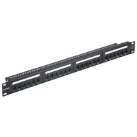 Astrotek ATP-PPU6-24 24 Ports UTP Patch Panel CAT6 RJ45 for 19' 1RU Rack Mount Data Network Cabinet Server PCB Type 110/Krone 3U' Black