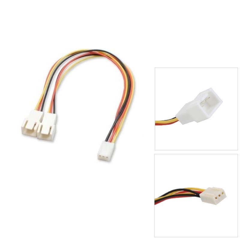 Astrotek AT-FAN-3PIN Fan Power Cable 20cm - 2x3pin Male to 3 pins Female For Computer Case