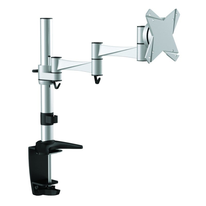 Astrotek AT-LCDMOUNT-1S Single Monitor Stand Desk Mount upto 27 Silver Tilt Swivel Rotate VESA