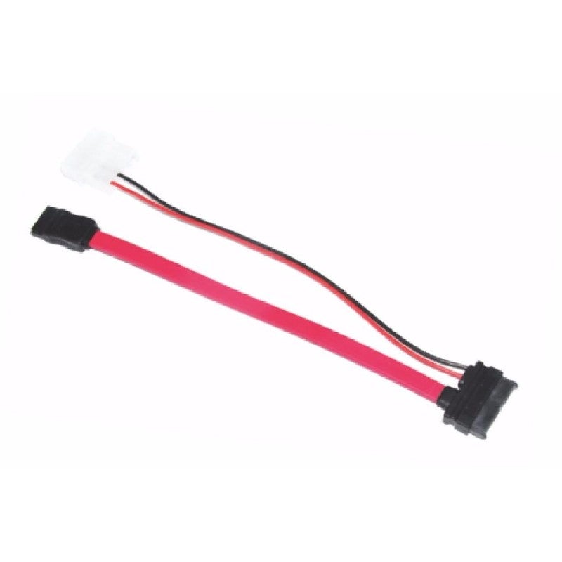 Astrotek AT-SATA-SLIM Slim SATA Cable 50cm + 10cm 6 pins + 7 pins to 4 pins + 7 pins Red