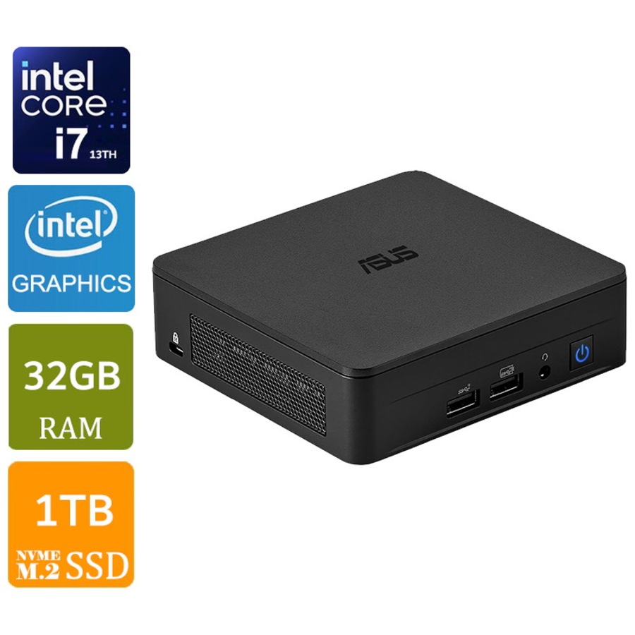 Asus NUC 13 Pro Slim Intel Core i7-13620H 32GB RAM, 1TB SSD Mini PC [RNUC13ANKH700000I-N6]