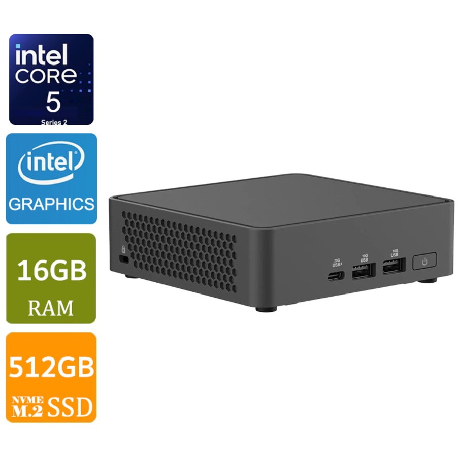 Asus NUC 15 Pro Slim Intel Core 5 210H 16GB RAM, 512GB SSD Mini PC [RNUC15CRKC500004I-N3]
