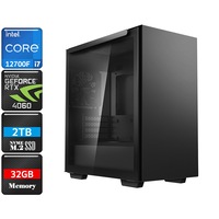 Intel Core i7 12th Gen 12700F RTX 4060 Gaming PC, 32GB RAM/2TB NVMe SSD/W11P [12700F-32G2S-RTX4060-MC110BK-W11P]