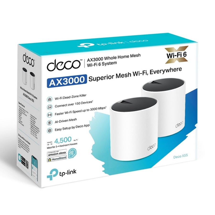 Buy [Deco X55(2-pack)] AX3000 Whole Home Mesh WiFi 6 Router, AI-Driven ...