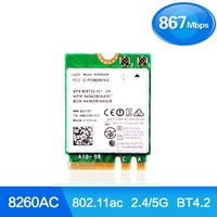 Intel 8260NGW 8260 AC Dual Band M.2 Wireless 2.4/5GHz BT Bluetooth Wifi Card
