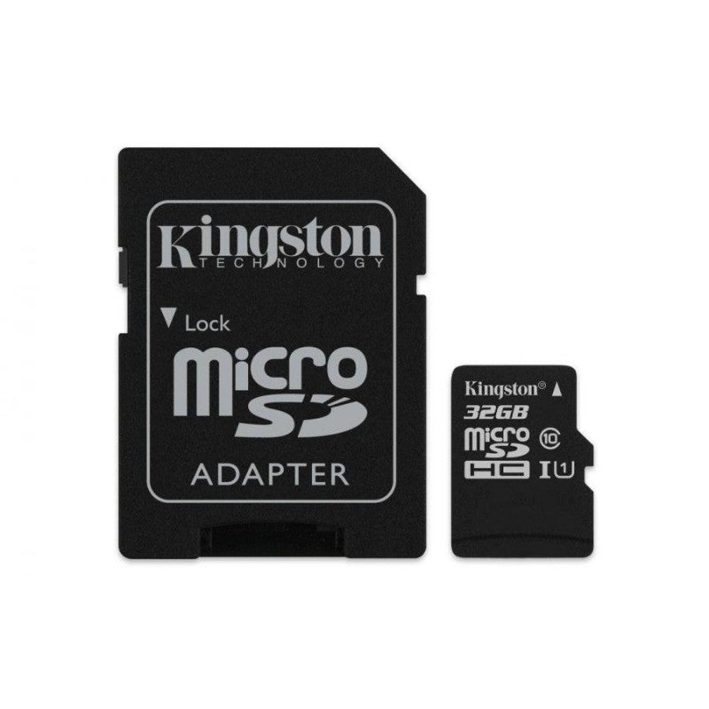 Kingston SDCS/32GB 32GB microSDHC Canvas Select 80R CL10 UHS-I Card + SD Adapter