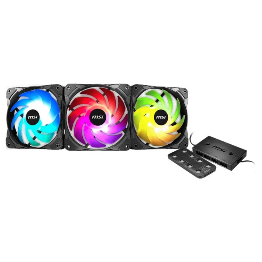 Buy [MAX F12A-3H] MSI MAG ARGB 120mm Fan 3 Pack with Controller ...
