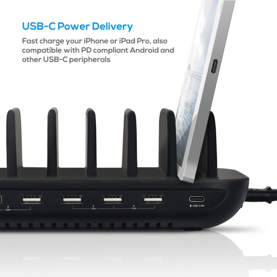 [MB-CHGR-7U] mbeat Gorilla Power 60W 7 Port USB-C & USB Charging Station 6x USB-A/1x USB-C PD