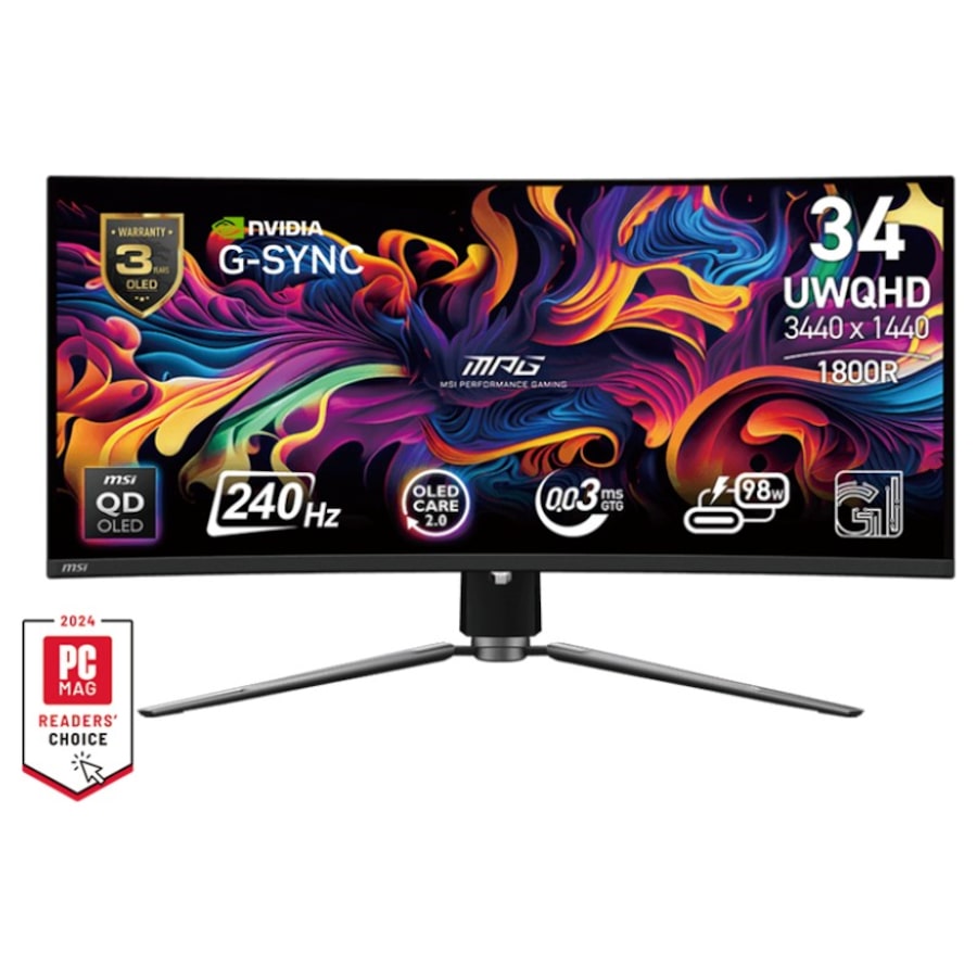 MSI MPG 341CQPX QD-OLED 34" UWQHD 240Hz Curved Gaming Monitor