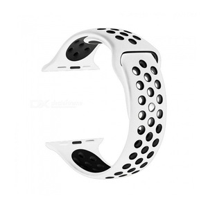 NewBee NB-WAT-38MMWB Sports Silicone Bracelet Strap Band For Apple Watch iWatch 38mm White/Black