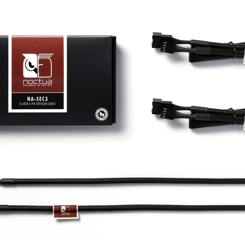 Kit 3 Rallonges Câble Ventilateur Noctua NA-SEC3 - 60cm Noir | Pour PC Gaming