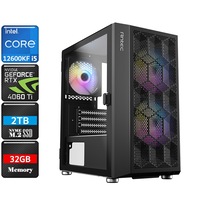 Intel Core i5 12600KF RTX 4060 Ti RGB Gaming PC, 32GB RAM/2TB NVMe SSD/WIFI 6 [12600KF-RTX4060TI-32G2S-NX200MR-NO]