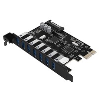 Orico PVU3-7U-V1 7 Port USB3.0 PCI-E Expansion Card with Dual Chip Black