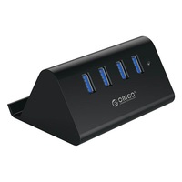 Orico SHC-U3-BK SHC-U3 High Speed Mini 4 Port USB3.0 HUB With Phone & Tablet Stand Black