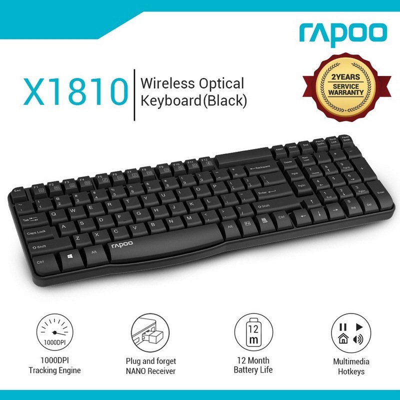 Buy Rapoo X1810 Wireless Optical Mouse and Keyboard Combo 1000DPI with