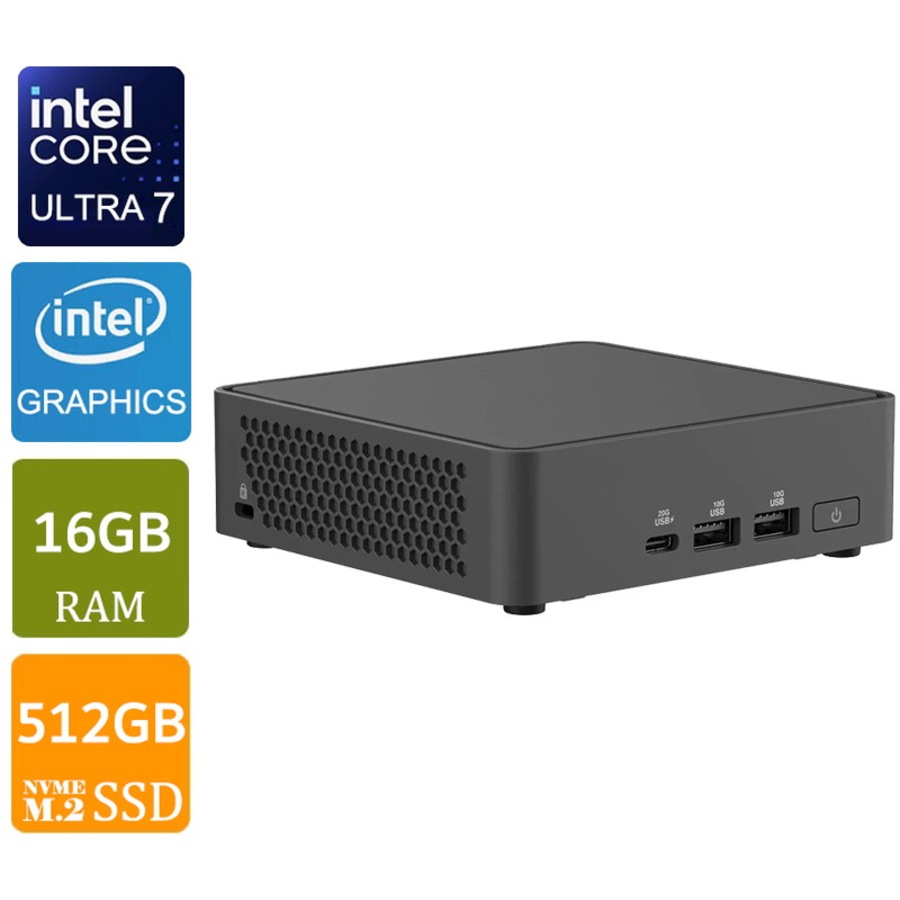 [RNUC15CRKU700004I-H3] Asus NUC 15 Pro Slim Intel Core Ultra 7 255H 16GB RAM, 512GB SSD, W11H Mini PC