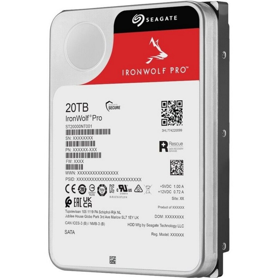 Seagate 20TB IronWolf Pro 3.5" SATA 7200RPM NAS Hard Drive Support Unlimited [ST20000NT001]