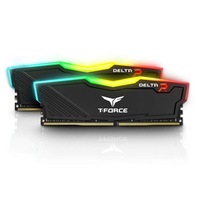 Team TF3D416G3200HC16CDC01 Delta 16GB (2x8GB) 3200MHz Black RGB DDR4 PC RAM Gaming Desktop Memory