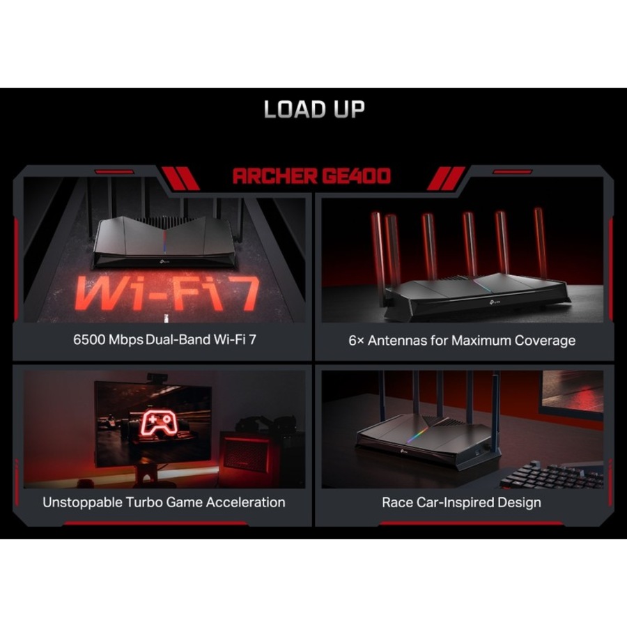 TP-Link Archer GE400 BE6500 Dual-Band Wi-Fi 7 Gaming Router