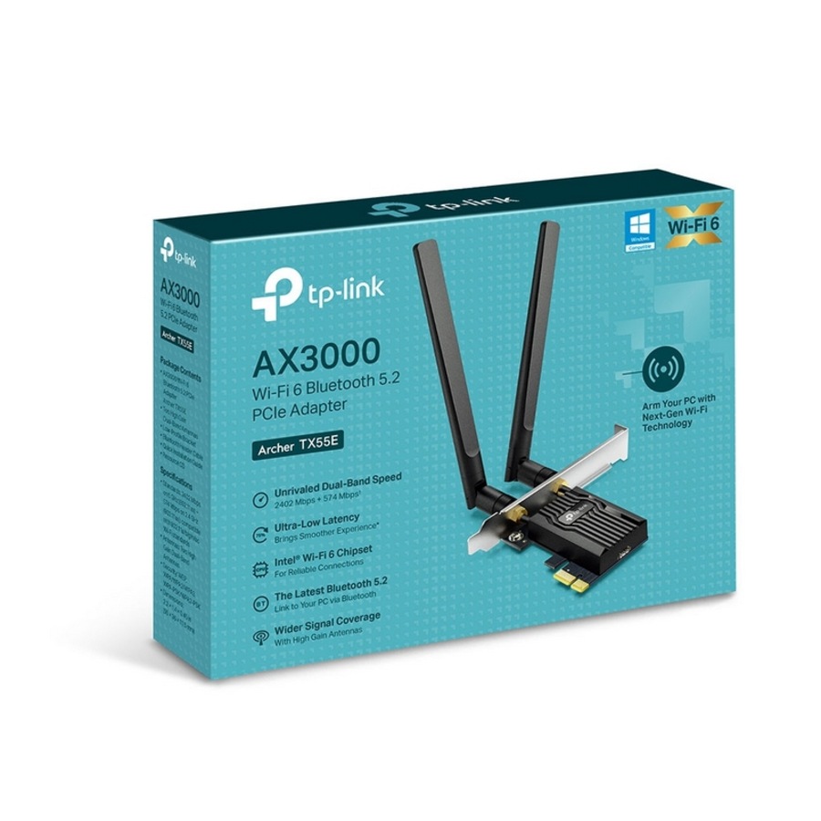 Buy TP-Link Archer TX55E AX3000 Wi-Fi 6 Bluetooth 5.2 PCIe Adapter ...