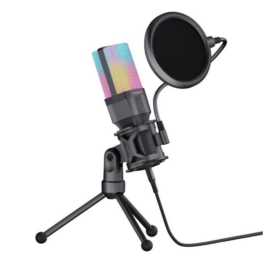 [UM650] Simplecom USB Cardioid Condenser Microphone Gaming RGB Lights with Tripod