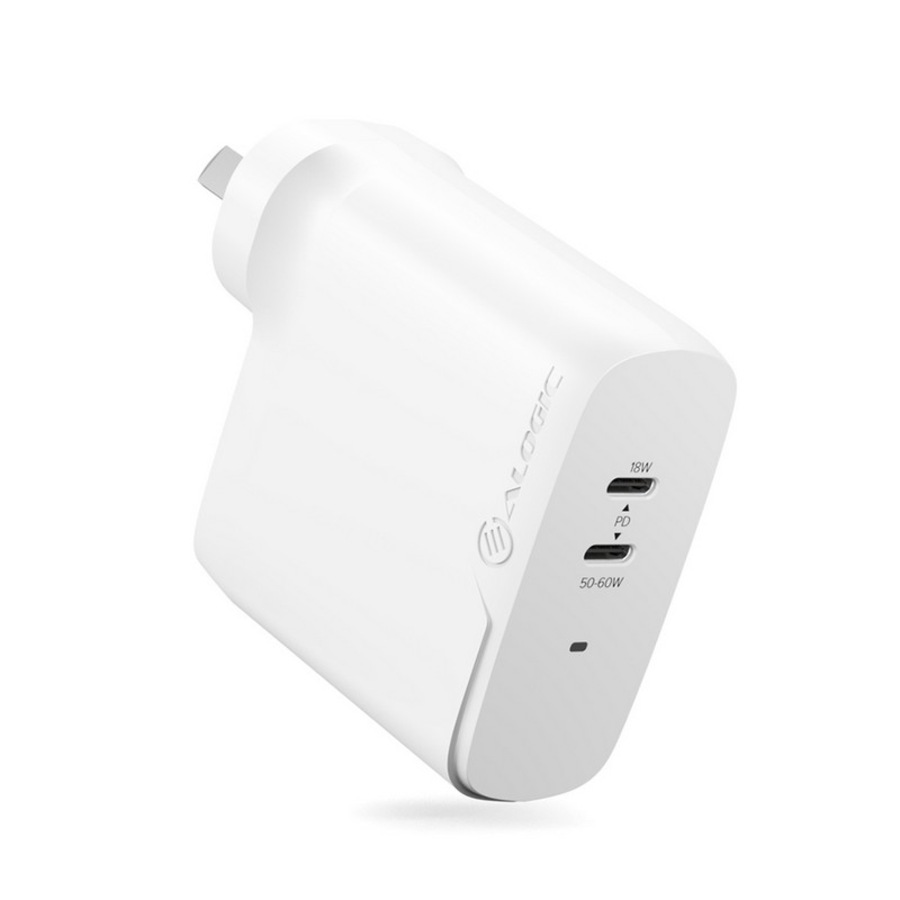 [WCG2X68-ANZ] Alogic Rapid Power 2 Port 68W?Compact Wall Charger, 2x USB-C Port White