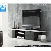 Metro TV Cabinet w/ Shelves & Drawers - Gloss Black