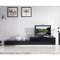 Tetra Step Design TV Entertainment Unit Gloss Black